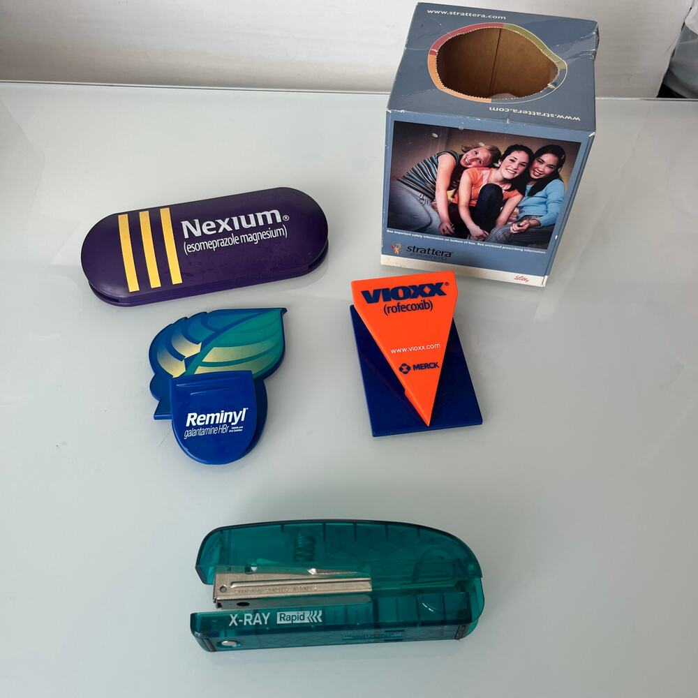 Vintage Pharmaceutical Drug Rep Promotional Items Lot Reminyl Strattera Vioxx